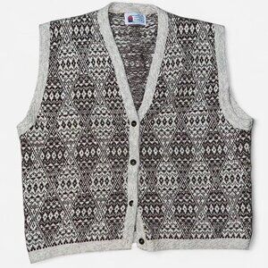 Vintage Knit Sweater Women's Size XL Geometric Grandma Cottage USA Preppy